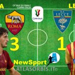 3-1 in COPPA ITALIA, ottavi di finale contro il LECCE: giallorossi passano ai quarti, news e sintesi della partita (#atlasorbis)
